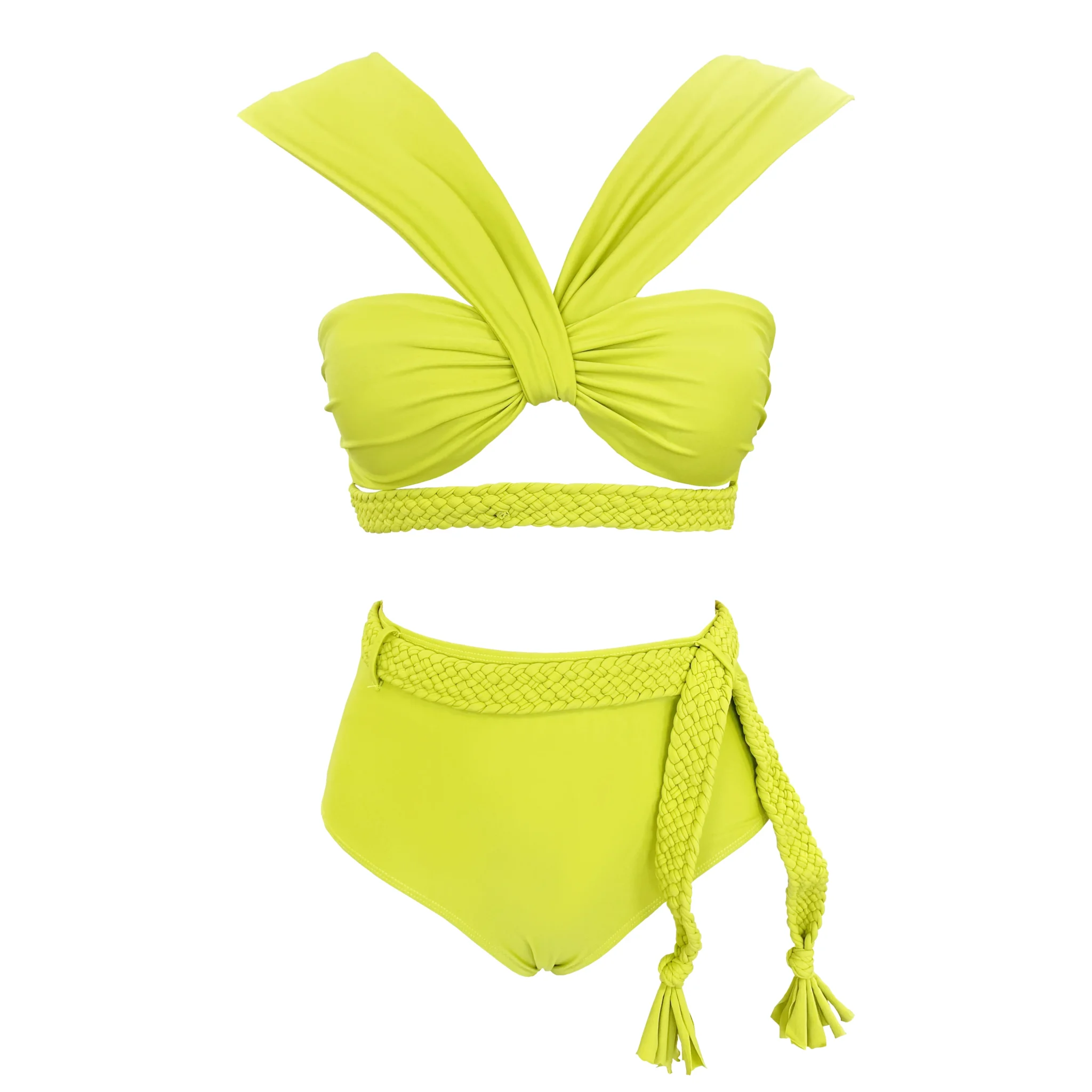 Maillot de bain bikini deux pièces jaune fluo  | Gracyn
