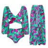 Bikini Manches Bouffantes Taille Haute avec Paréo  | Beina