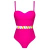 Maillot de bain une pièce rose avec ceinture | Loryah