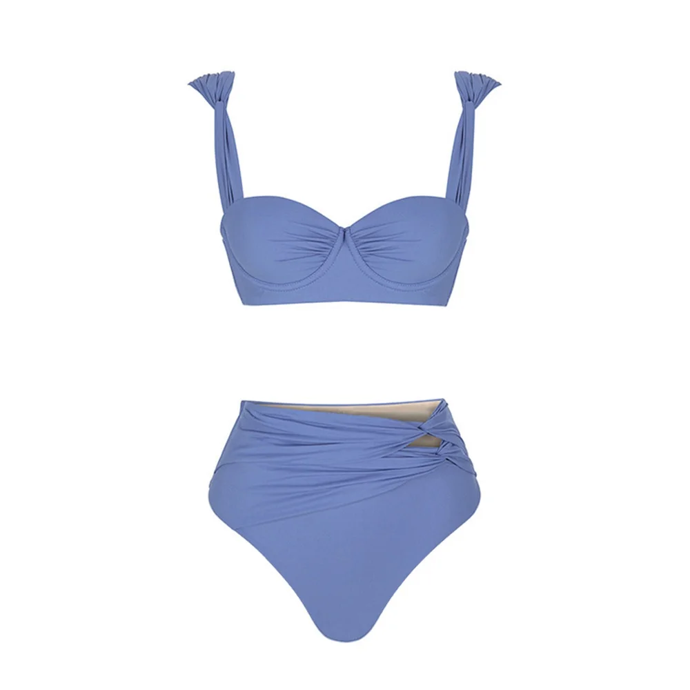 Bikini Bleu azur taille haute | Waliah