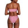 Pink Leopard Print Strapless Bikini Set